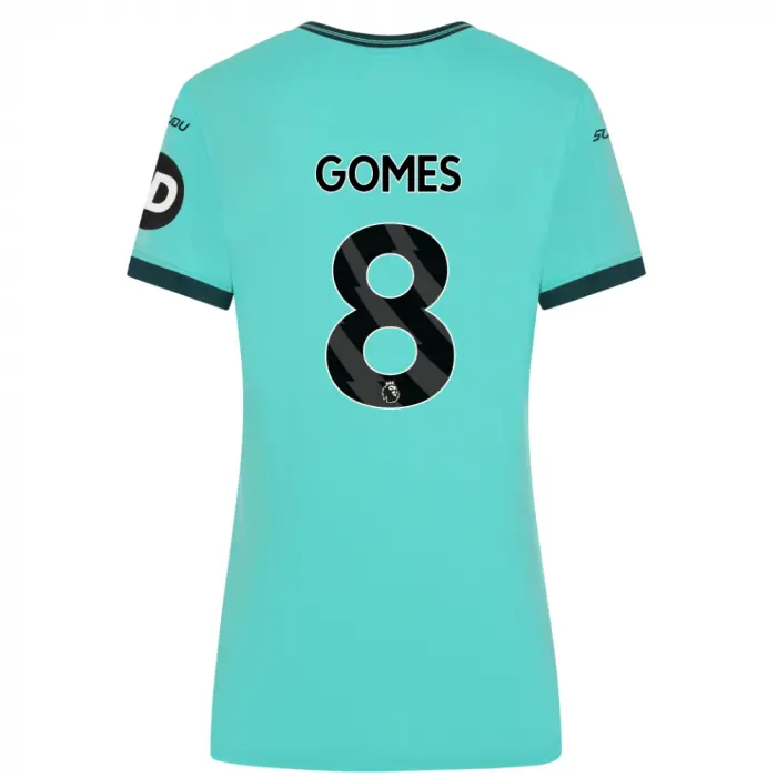 Wolverhampton Wanderers Shirt Store | 2025-26 Wolves Away Shirt – Womens GOMES 8 Collection Wolverhampton Wanderers Official Gear